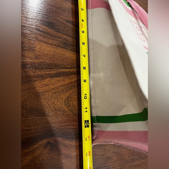 Pickleballer Tote Bag - Pink & Green Canvas Shopper - Picture 6 of 7